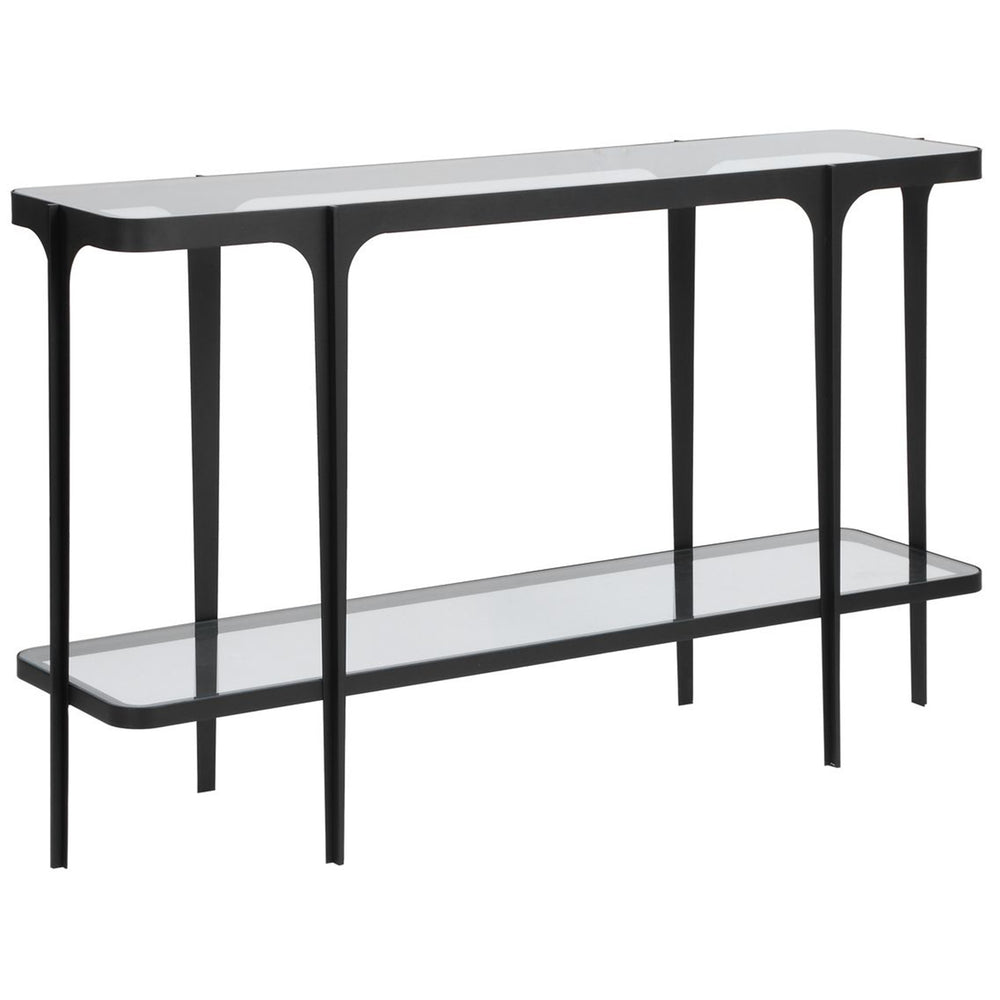 Atchison Console Table, Satin Black-Furniture - Accent Tables-High Fashion Home