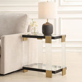 Bendena Side Table, Black/Gold