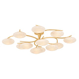 Bayberry 12 Light Semi Flush, Vintage Gold Leaf