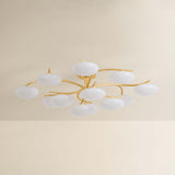 Bayberry 12 Light Semi Flush, Vintage Gold Leaf
