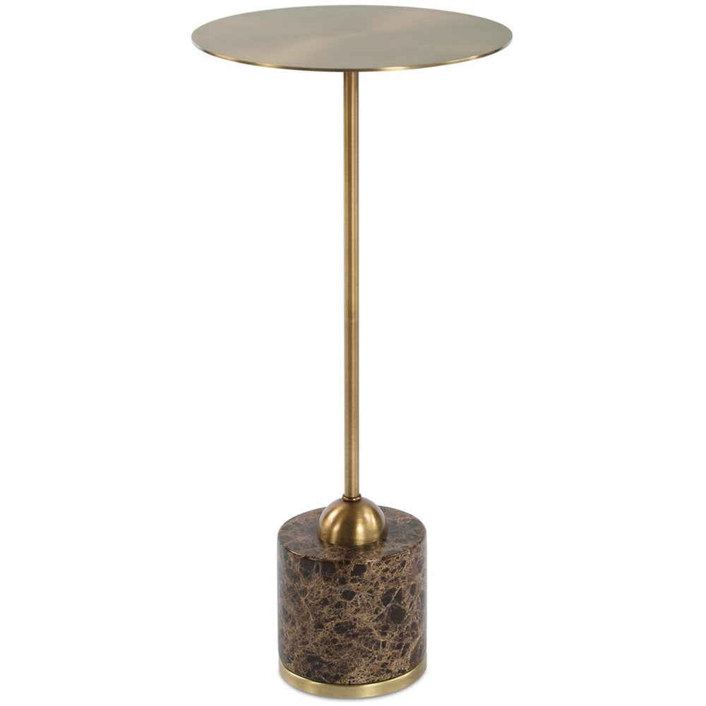 Verlin Drink Table, Brushed Brass-Furniture - Accent Tables-High Fashion Home