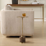 Verlin Drink Table, Brushed Brass-Furniture - Accent Tables-High Fashion Home