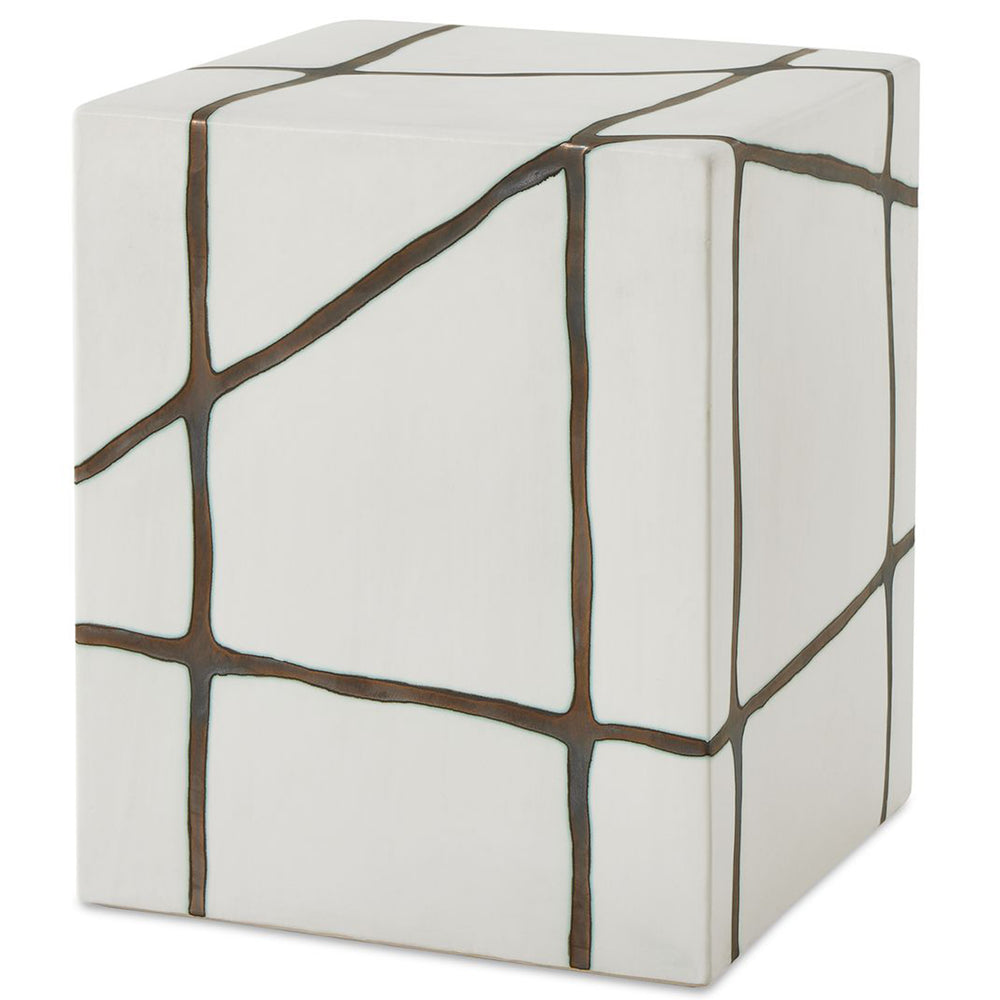 Rocklyn Garden Stool, White-Furniture - Accent Tables-High Fashion Home