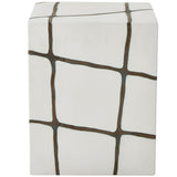 Rocklyn Garden Stool, White-Furniture - Accent Tables-High Fashion Home