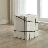 Rocklyn Garden Stool, White-Furniture - Accent Tables-High Fashion Home