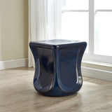 Kaz Garden Stool, Blue-Furniture - Accent Tables-High Fashion Home