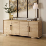 Evanston 4 Door Cabinet, Natural-Furniture - Storage-High Fashion Home