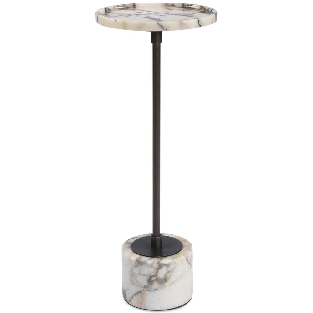 Brunson Drink Table, Black/White-Furniture - Accent Tables-High Fashion Home