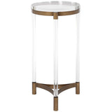 Pereira Accent Table, Clear/Bronze