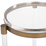 Pereira Accent Table, Clear/Bronze