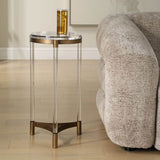 Pereira Accent Table, Clear/Bronze