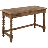 Samuelle Writing Table, Distressed Natural-Furniture - Office-High Fashion Home