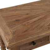 Samuelle Writing Table, Distressed Natural-Furniture - Office-High Fashion Home