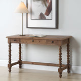 Samuelle Writing Table, Distressed Natural-Furniture - Office-High Fashion Home