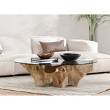 Willow Round Coffee Table, Natural-Furniture - Accent Tables-High Fashion Home