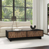 Anton Rectangular Table, Black/Natural-Furniture - Accent Tables-High Fashion Home