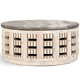 Becky Round Coffee Table, Vintage Cream-Furniture - Accent Tables-High Fashion Home