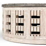 Becky Round Coffee Table, Vintage Cream-Furniture - Accent Tables-High Fashion Home