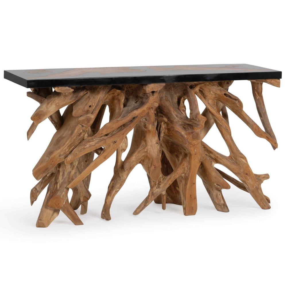 Solana Console Table, Black Resin