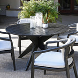 Alameda Outdoor Round Dining Table, Black-Furniture - Outdoor-High Fashion Home