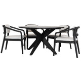 Alameda Outdoor Round Dining Table, Black-Furniture - Outdoor-High Fashion Home