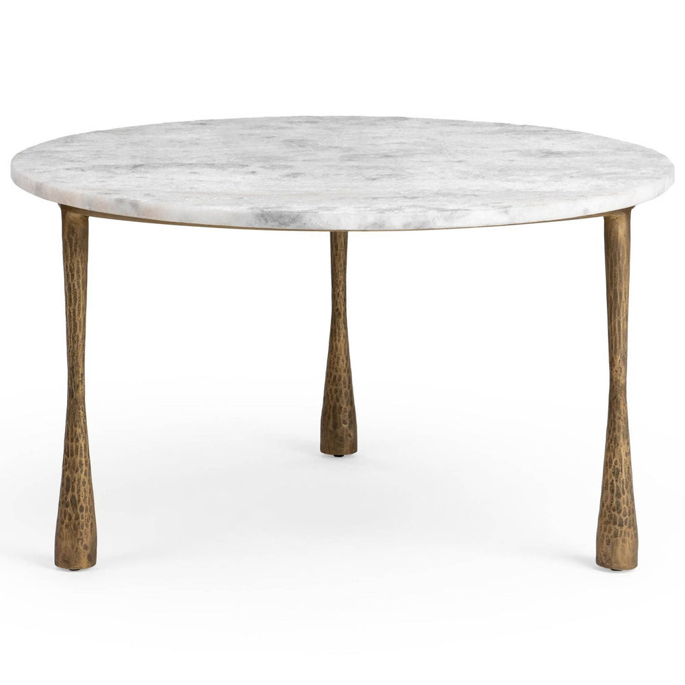 Venicia Round Coffee Table, White Sage