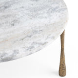 Venicia Round Coffee Table, White Sage