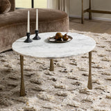Venicia Round Coffee Table, White Sage