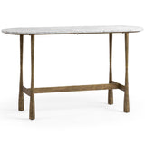 Venicia Oval Console Table, White Sage