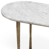 Venicia Oval Console Table, White Sage