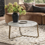 Emilia Round Coffee Table, Snow Fall