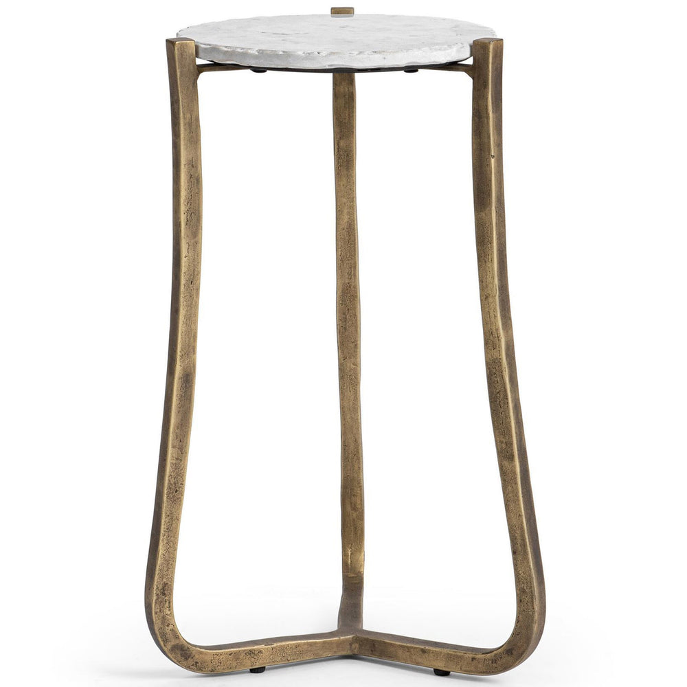 Emilia Round End Table, Snow Fall