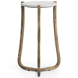 Emilia Round End Table, Snow Fall