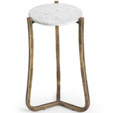Emilia Round End Table, Snow Fall