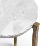 Emilia Round End Table, Snow Fall