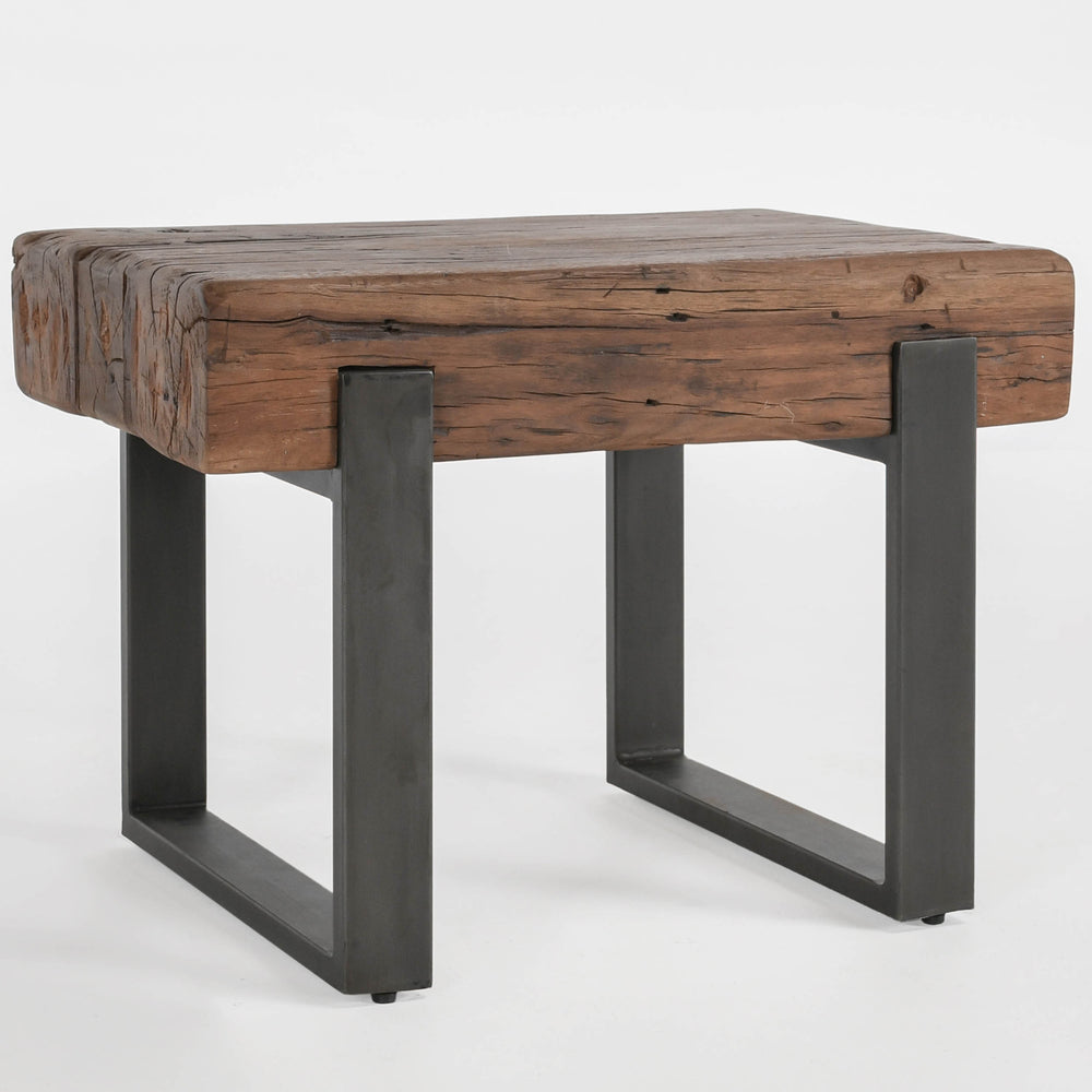 Duarte Rectangular End Table, Rustic Brown-Furniture - Accent Tables-High Fashion Home
