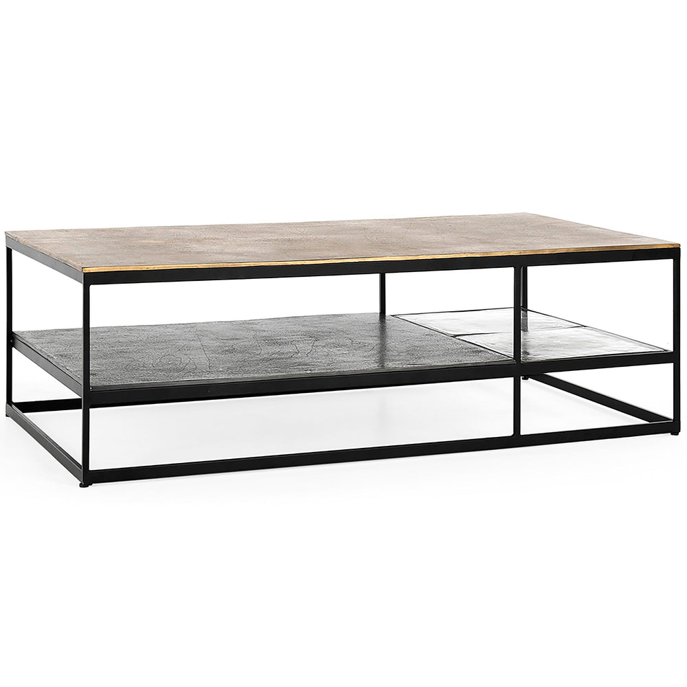 Remmy Rectangular Coffee Table, Brass Antique-Furniture - Accent Tables-High Fashion Home
