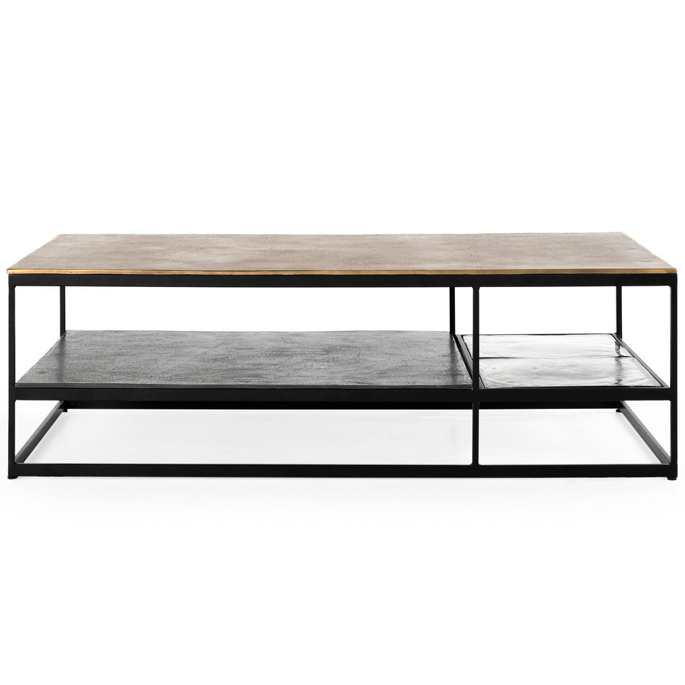 Remmy Rectangular Coffee Table, Brass Antique-Furniture - Accent Tables-High Fashion Home