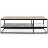 Remmy Rectangular Coffee Table, Brass Antique-Furniture - Accent Tables-High Fashion Home