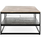 Remmy Rectangular Coffee Table, Brass Antique-Furniture - Accent Tables-High Fashion Home