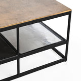 Remmy Rectangular Coffee Table, Brass Antique-Furniture - Accent Tables-High Fashion Home