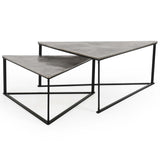 Burton Nesting Coffee Table, Nickel Antique, Set of 2-Furniture - Accent Tables-High Fashion Home