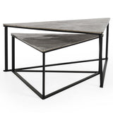 Burton Nesting Coffee Table, Nickel Antique, Set of 2-Furniture - Accent Tables-High Fashion Home