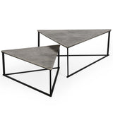 Burton Nesting Coffee Table, Nickel Antique, Set of 2-Furniture - Accent Tables-High Fashion Home