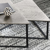 Burton Nesting Coffee Table, Nickel Antique, Set of 2-Furniture - Accent Tables-High Fashion Home
