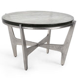 Patrick Round Coffee Table, Zinc Antique-Furniture - Accent Tables-High Fashion Home