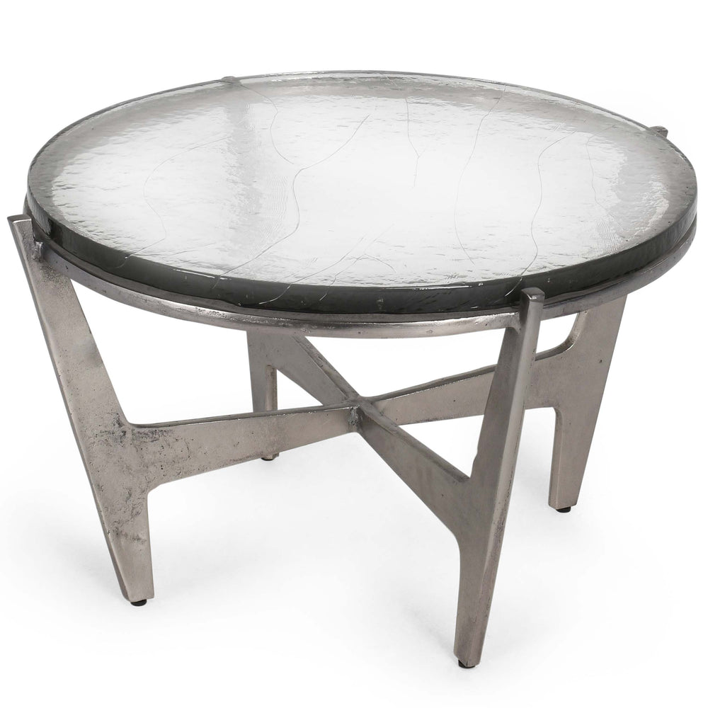 Patrick Round Coffee Table, Zinc Antique-Furniture - Accent Tables-High Fashion Home