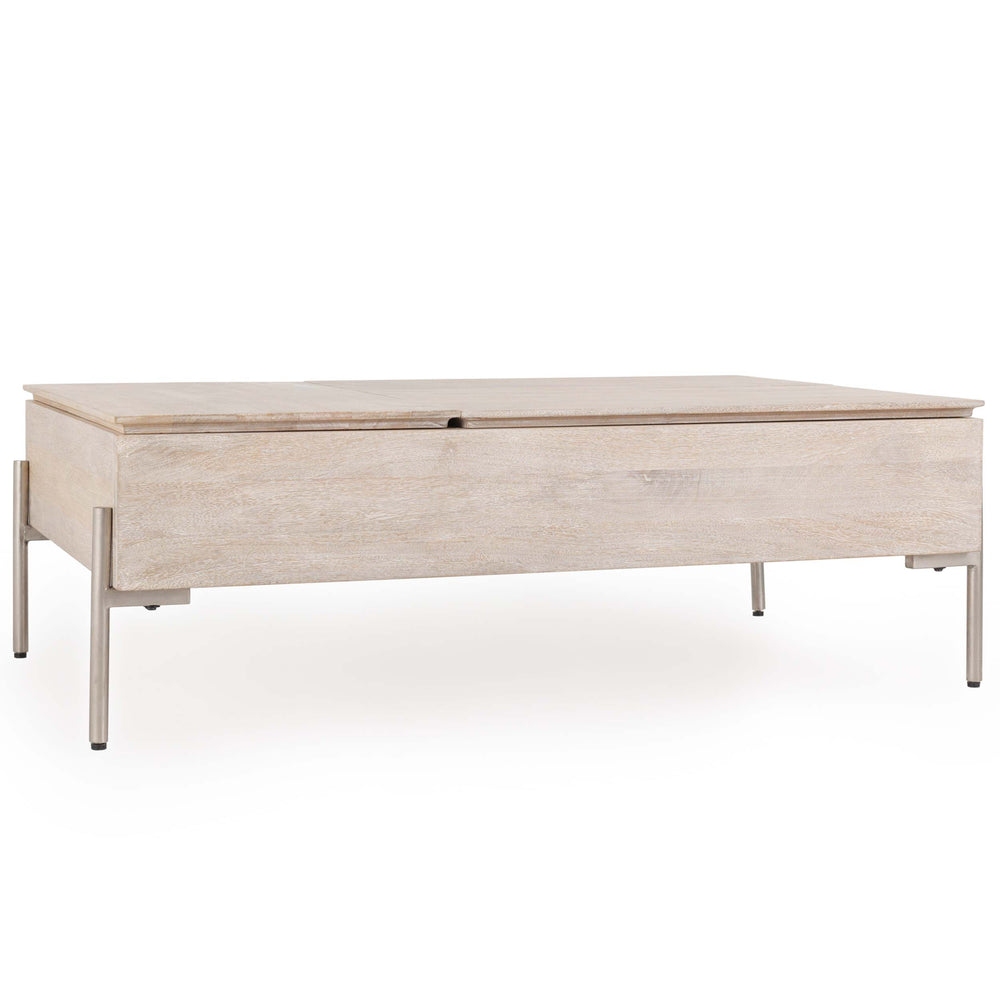 Rocklin Round Coffee Table, White Wash-Furniture - Accent Tables-High Fashion Home