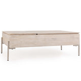 Rocklin Round Coffee Table, White Wash-Furniture - Accent Tables-High Fashion Home