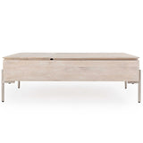Rocklin Round Coffee Table, White Wash-Furniture - Accent Tables-High Fashion Home